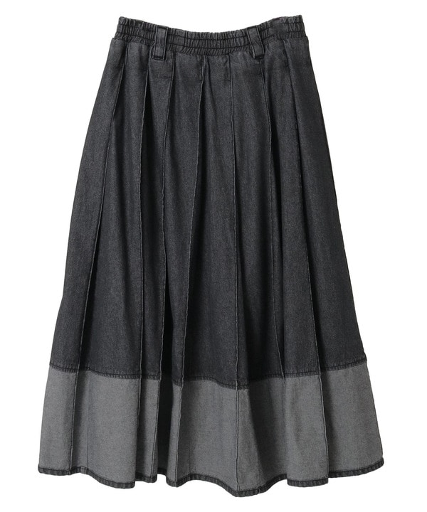 WIDE PLEATED DENIM FLARE SKIRT 詳細画像 13