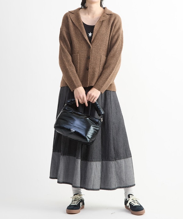 WIDE PLEATED DENIM FLARE SKIRT 詳細画像 4
