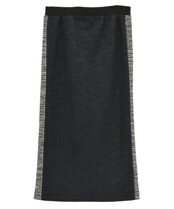 SIDE LINE GLITTER TWEED SKIRT 詳細画像 ネイビー 1