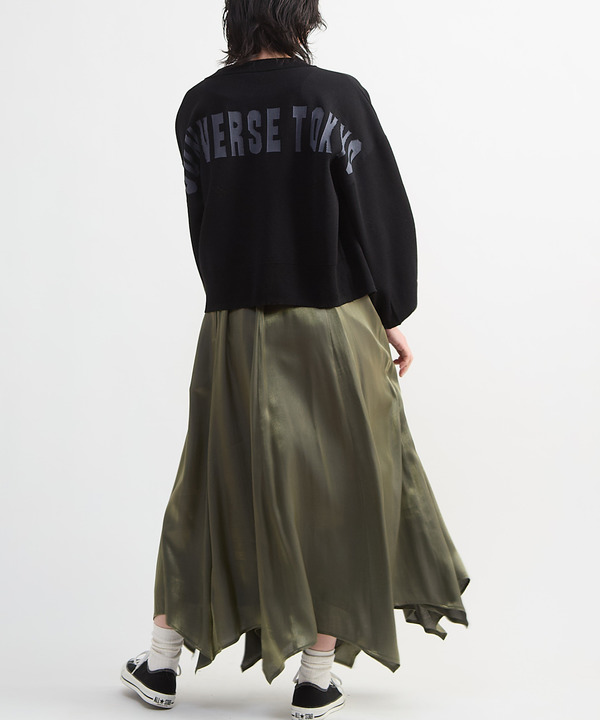 CHAMBRAY STAR CUT FLARE SKIRT 詳細画像 7
