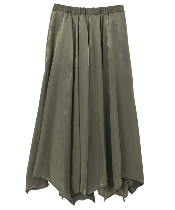 CHAMBRAY STAR CUT FLARE SKIRT 詳細画像 8