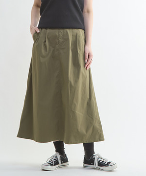 MILITARY TUCK FLARE SKIRT