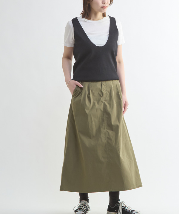 MILITARY TUCK FLARE SKIRT 詳細画像 2