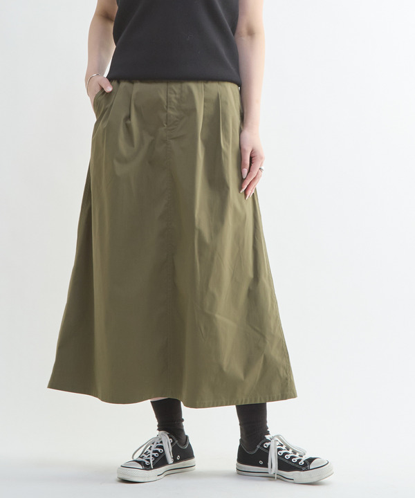 MILITARY TUCK FLARE SKIRT 詳細画像 カーキ 1