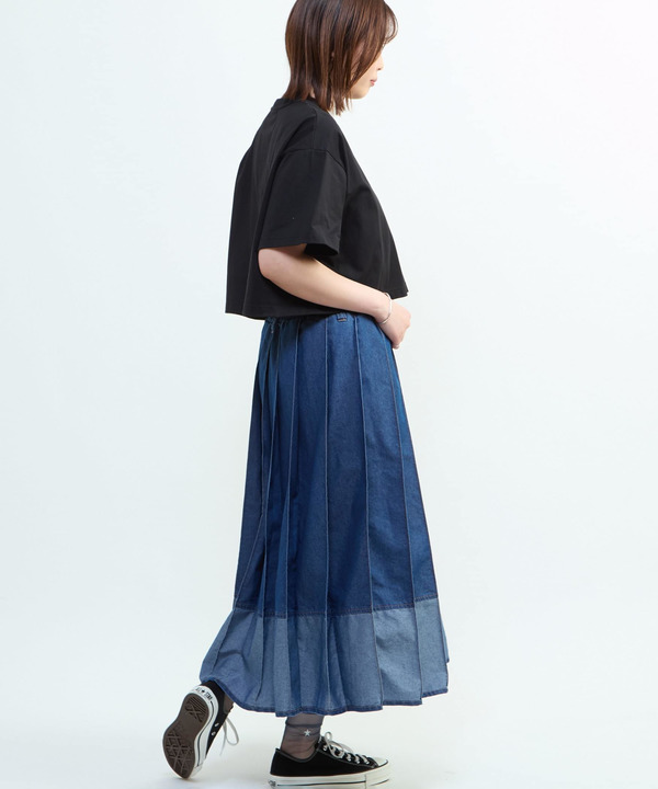 LIGHT DENIM PLEATED SKIRT 詳細画像 10