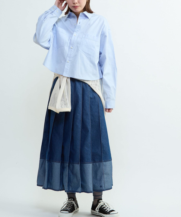 LIGHT DENIM PLEATED SKIRT 詳細画像 12