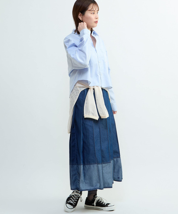 LIGHT DENIM PLEATED SKIRT 詳細画像 13