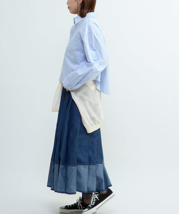 LIGHT DENIM PLEATED SKIRT 詳細画像 15