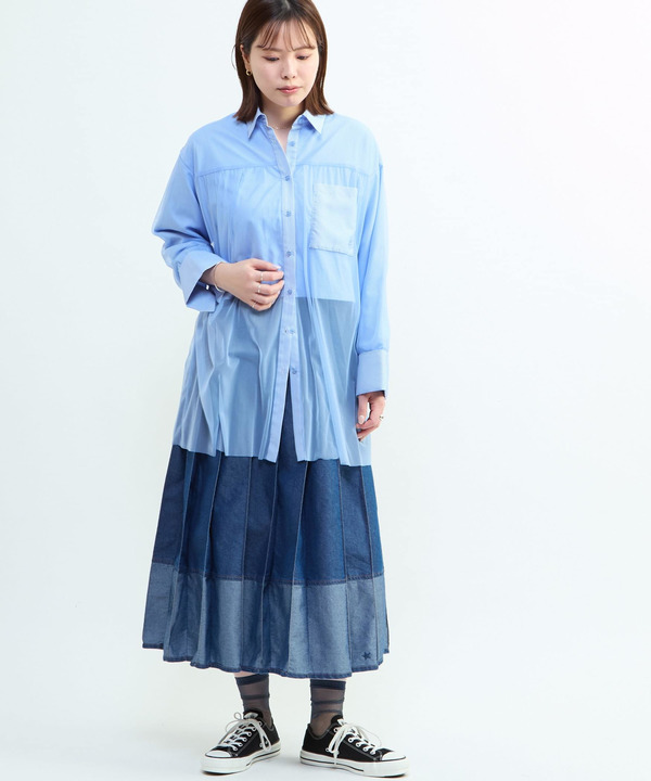 LIGHT DENIM PLEATED SKIRT 詳細画像 16