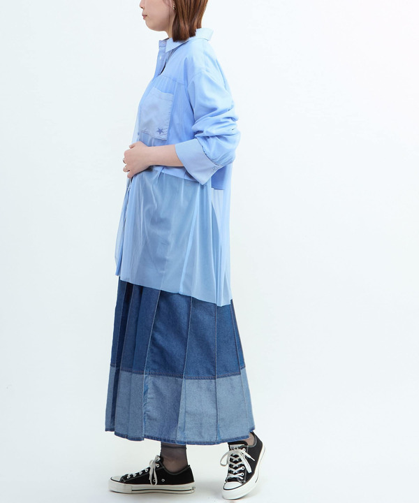 LIGHT DENIM PLEATED SKIRT 詳細画像 17