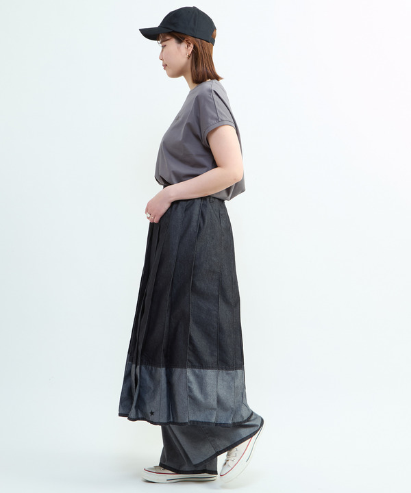 LIGHT DENIM PLEATED SKIRT 詳細画像 4