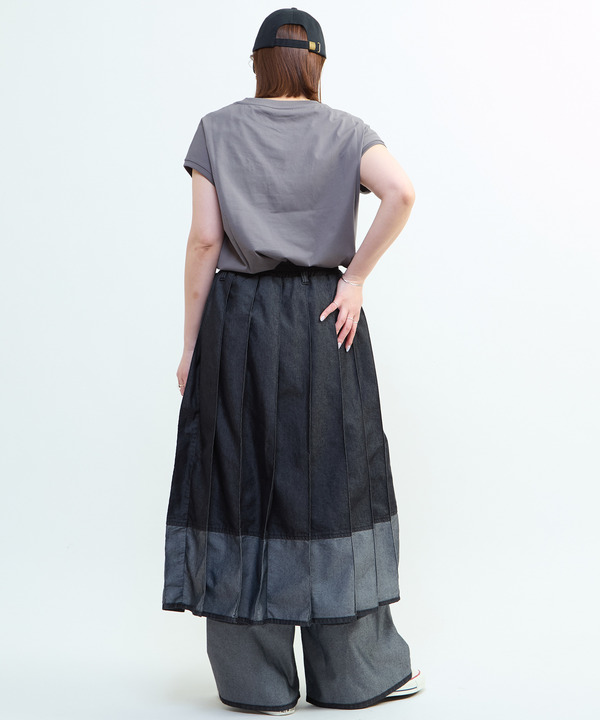 LIGHT DENIM PLEATED SKIRT 詳細画像 6