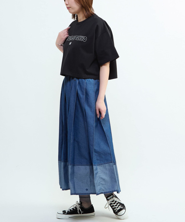 LIGHT DENIM PLEATED SKIRT 詳細画像 9
