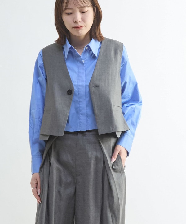 【HL】LINEN LIKE SHORT VEST 詳細画像 7