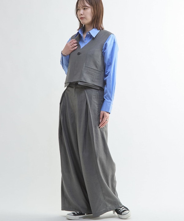 【HL】LINEN LIKE SHORT VEST 詳細画像 9