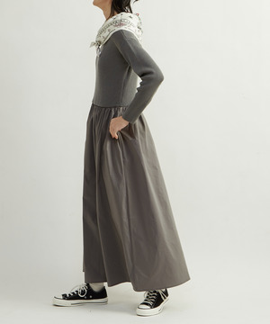 RIB KNIT DOCKING DRESS