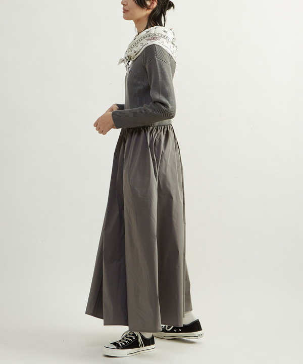 RIB KNIT DOCKING DRESS 詳細画像 2