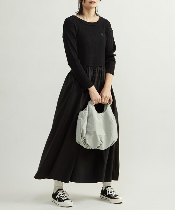 RIB KNIT DOCKING DRESS 詳細画像 6