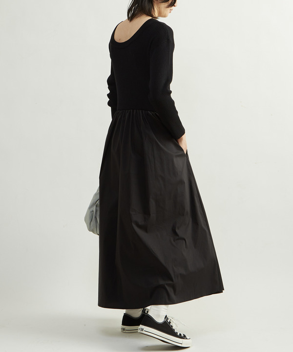 RIB KNIT DOCKING DRESS 詳細画像 8