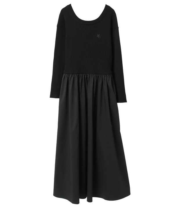 RIB KNIT DOCKING DRESS 詳細画像 9