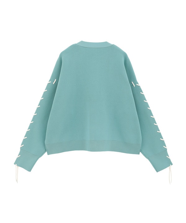 BLANKET STITCH KNIT SHORT CARDIGAN 詳細画像 1