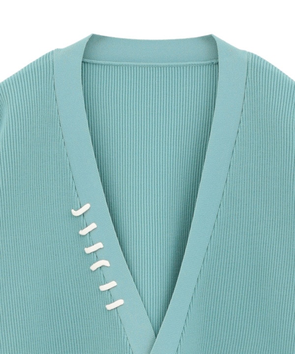 BLANKET STITCH KNIT SHORT CARDIGAN 詳細画像 2