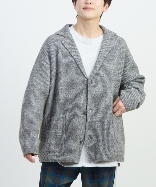 TAILORED KNIT CARDIGAN JACKET 詳細画像 グレー 1