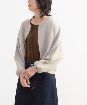 BACK LOGO SUMMER KNIT ZIP CARDIGAN