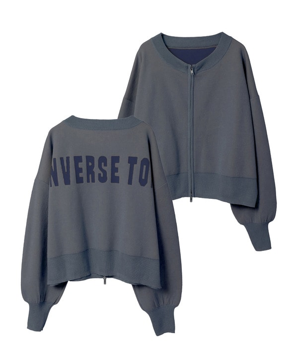 BACK LOGO SUMMER KNIT ZIP CARDIGAN 詳細画像 ブルー 1