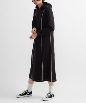 STITCH SWEAT HOODIE DRESS
