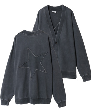 BACK STAR★ PATCH SWEAT CARDIGAN