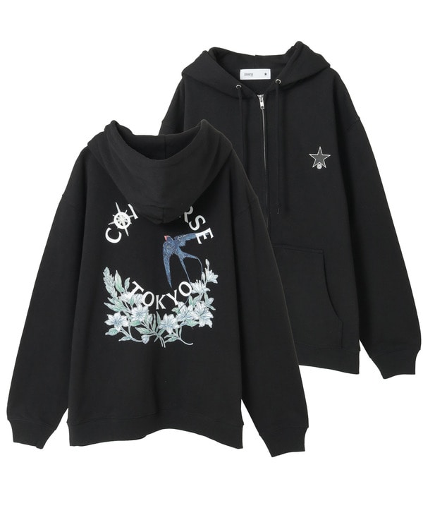 FLOWER LOGO ZIP HOODIE 詳細画像 ブラック 1