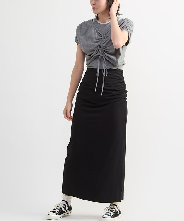 【HL】JERSEY GATHERED RIBBON SKIRT 詳細画像 4