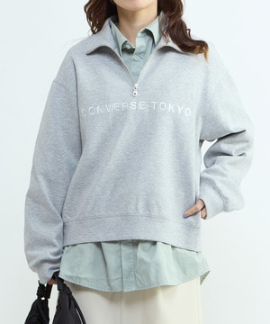 BACK STAR★ HALF-ZIP LOGO SWEAT