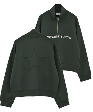 BACK STAR★ HALF-ZIP LOGO SWEAT