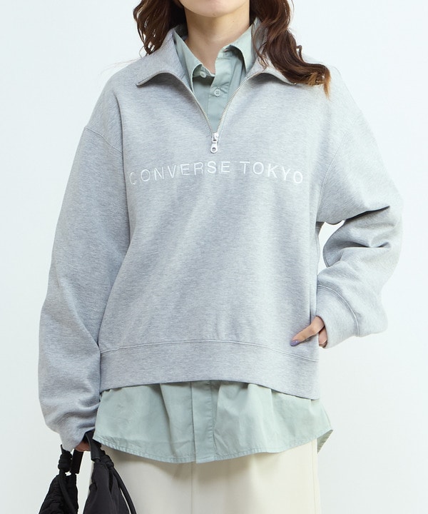 BACK STAR★ HALF-ZIP LOGO SWEAT 詳細画像 グレー 1