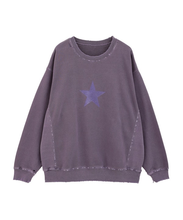 STAR★ DAMAGED SWEAT 詳細画像 パープル 1