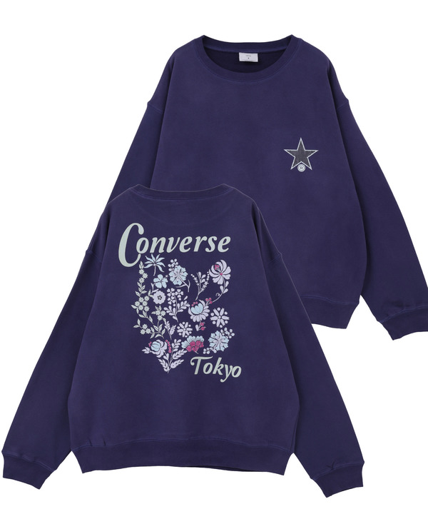 BACK FLOWER PRINT SWEAT 詳細画像 パープル 1