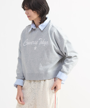 EMBROIDERED LOGO CROPPED SWEAT