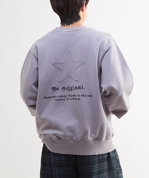 STAR★ PATCH LETTERING SWEAT 詳細画像 グレー 1