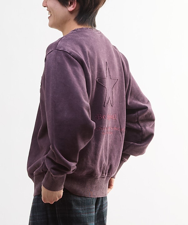 STAR★ PATCH LETTERING SWEAT 詳細画像 パープル 1