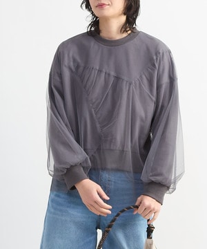 STAR★ TULLE LAYERED SWEAT