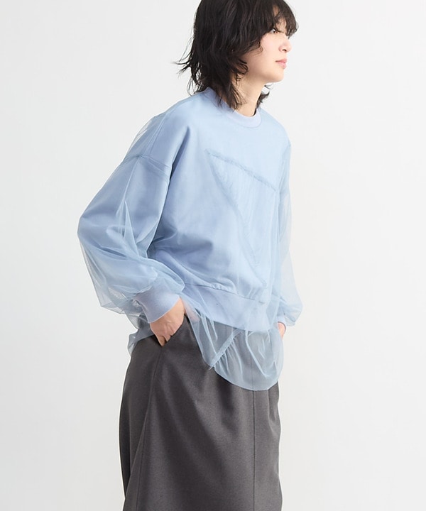 STAR★ TULLE LAYERED SWEAT 詳細画像 1