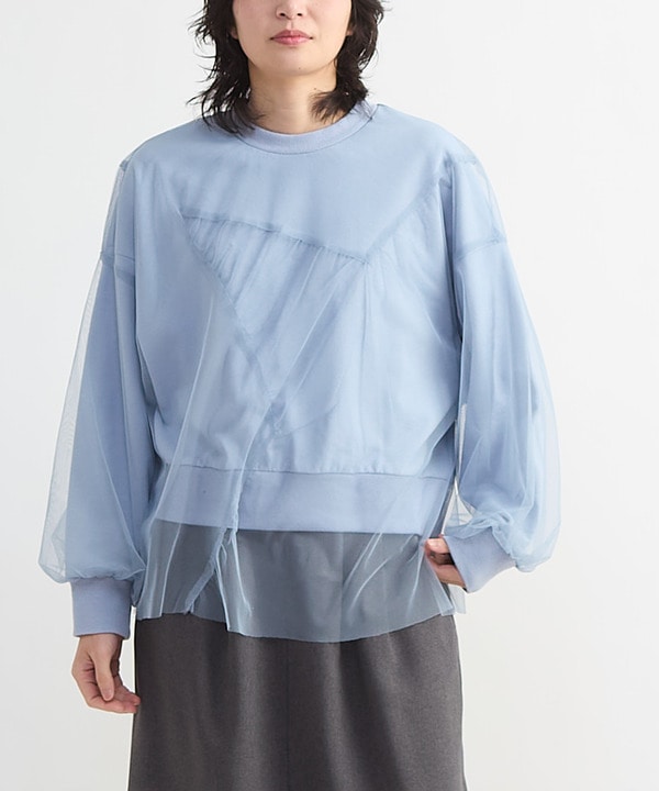 STAR★ TULLE LAYERED SWEAT 詳細画像 ブルー 1