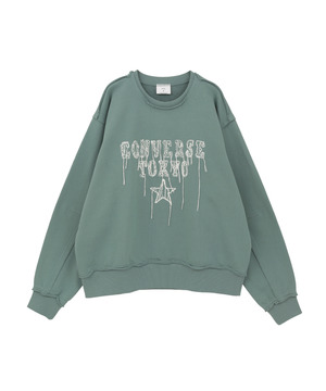 DAMAGED EMBROIDED LOGO SWEAT