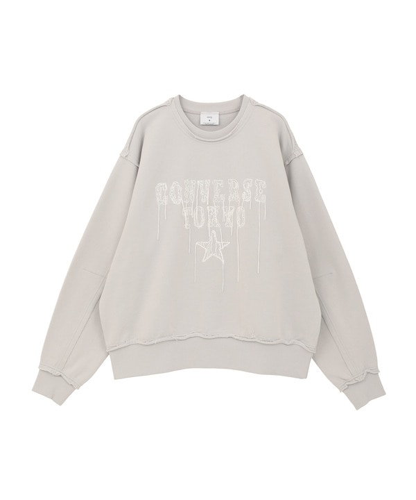 DAMAGED EMBROIDED LOGO SWEAT 詳細画像 グレー 1