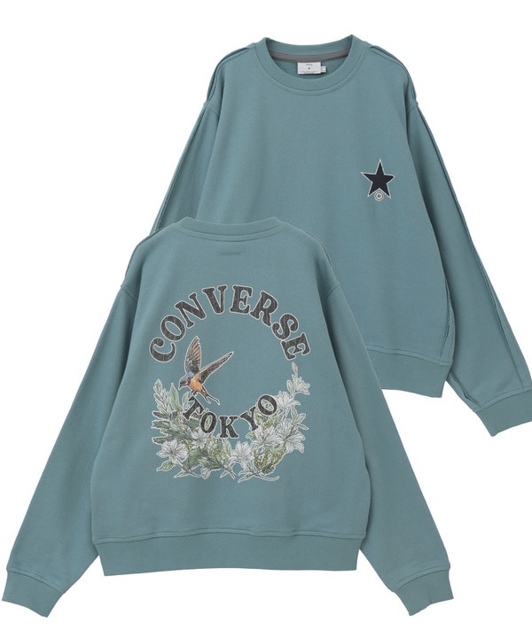BACK FLOWER LOGO SWEAT 詳細画像 ブルーグリーン 1