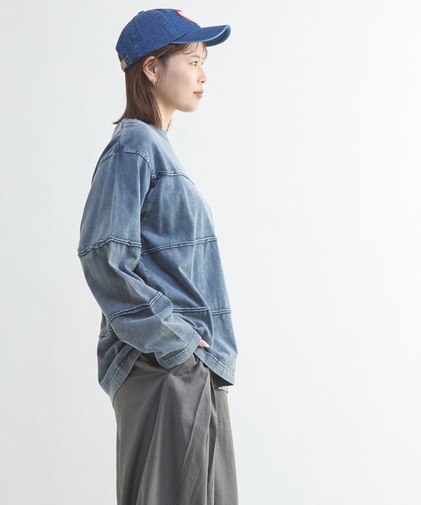 PIGMENT DYED BORDER CUT-OFF TOP 詳細画像 3