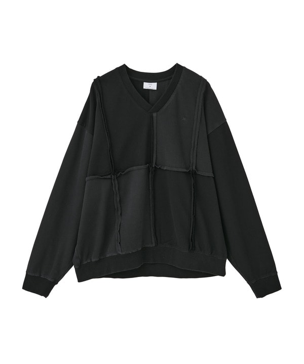 PATCHWORK CUT-OFF TOP 詳細画像 ブラック 1