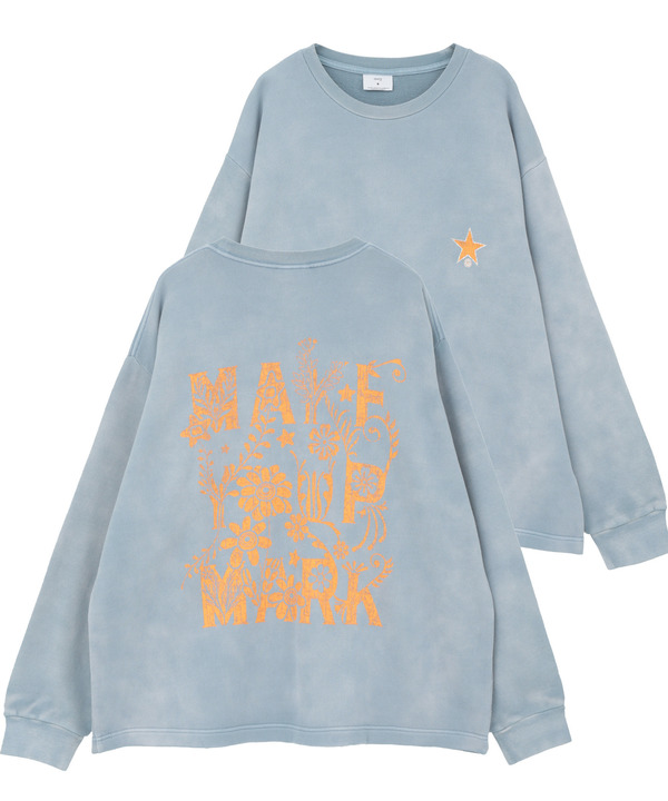 PIGMENT DYED BACK PRINT SWEAT 詳細画像 サックスブルー 1